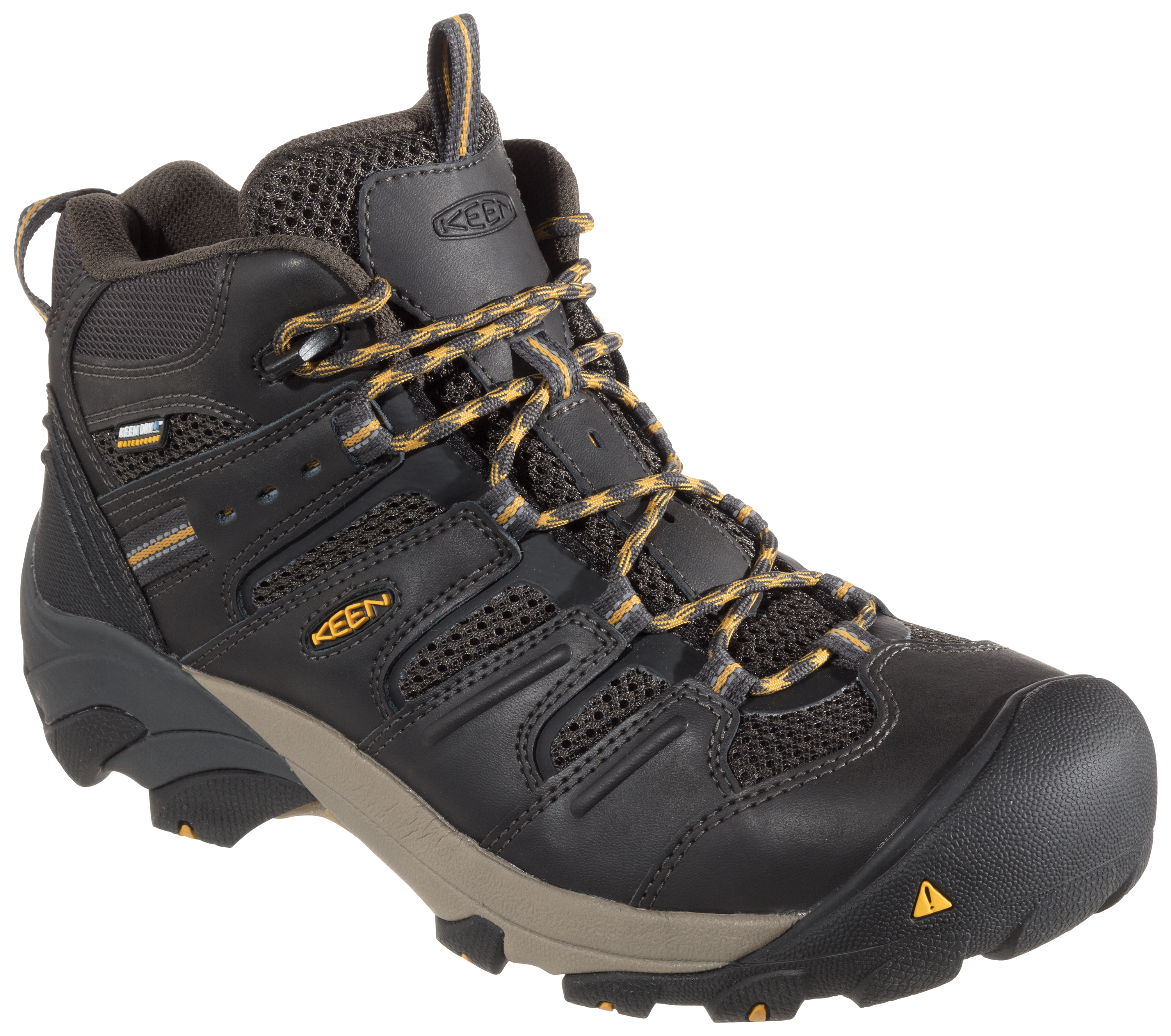 KEEN Utility Lansing Mid Waterproof Steel Toe Work Boots for Men Bass